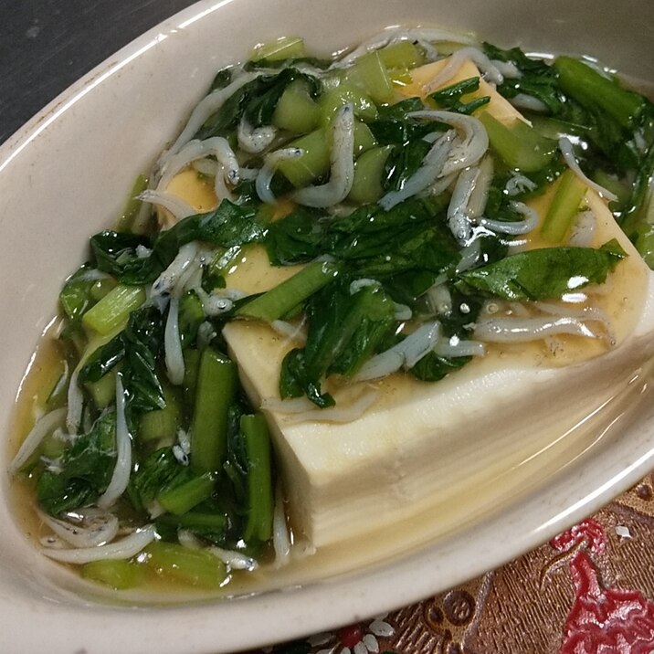 カルシウムを摂ろう★小松菜としらすのあんかけ豆腐